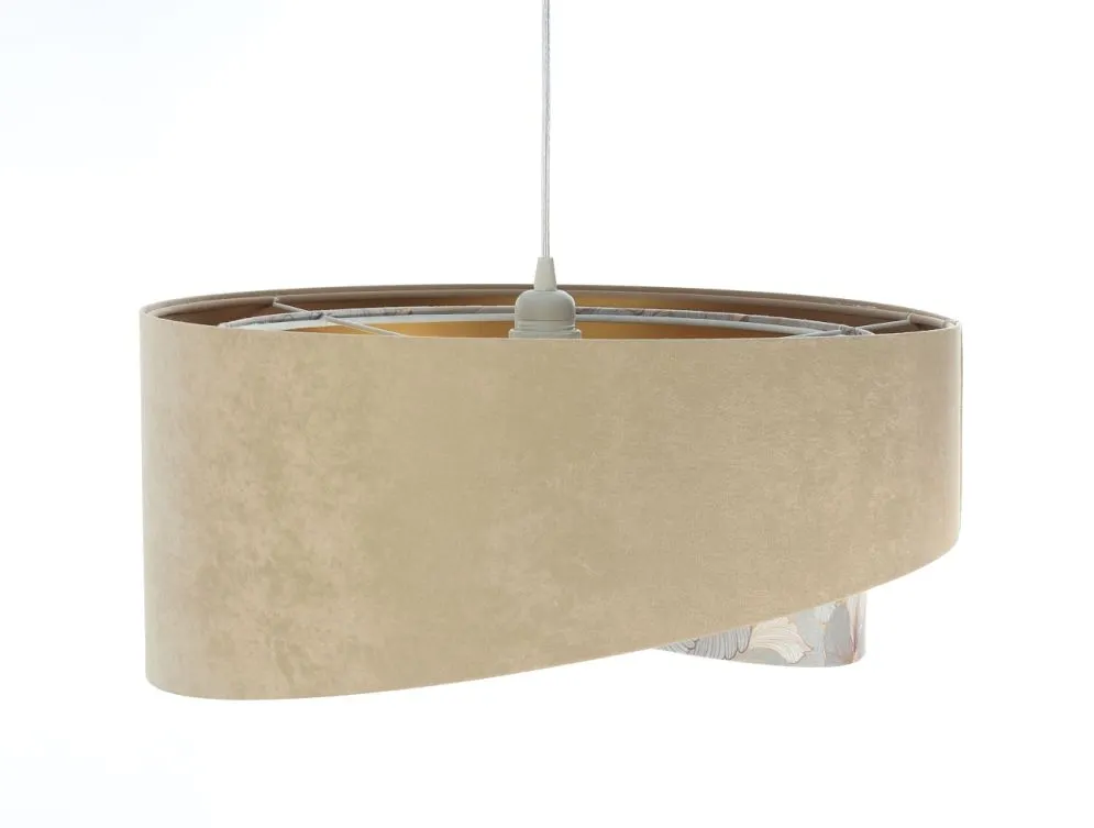 Lampa wisząca SAND FLOWER 1 beżowa/złota z motywem kwiatowym | MIRAT. w stylu  kolekcja