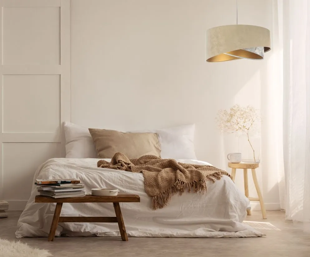 Lampa wisząca SAND FLOWER 1 beżowa/złota z motywem kwiatowym | MIRAT. w stylu  kolekcja