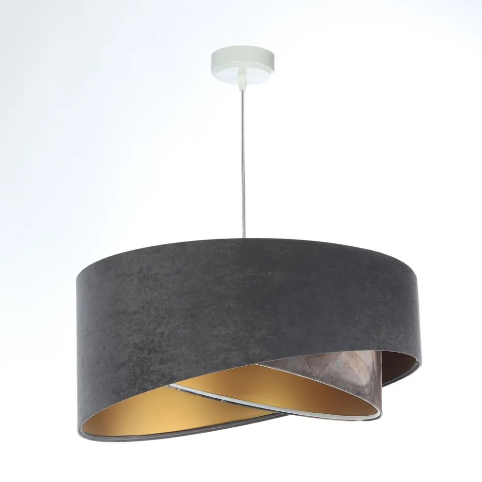 Lampa wisząca TOURMALINE szara/złota nowoczesna elegancka | MIRAT. w stylu  kolekcja