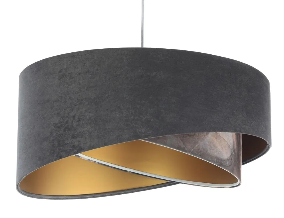 Lampa wisząca TOURMALINE szara/złota nowoczesna elegancka | MIRAT. w stylu  kolekcja