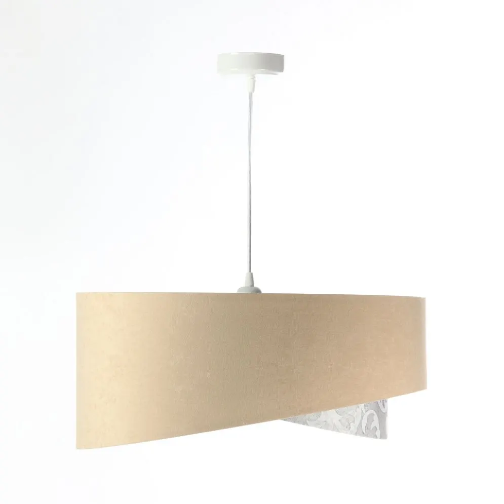 Lampa wisząca ALBIT beżowa srebrna trzykolorowa aksamitna | MIRAT. w stylu  kolekcja
