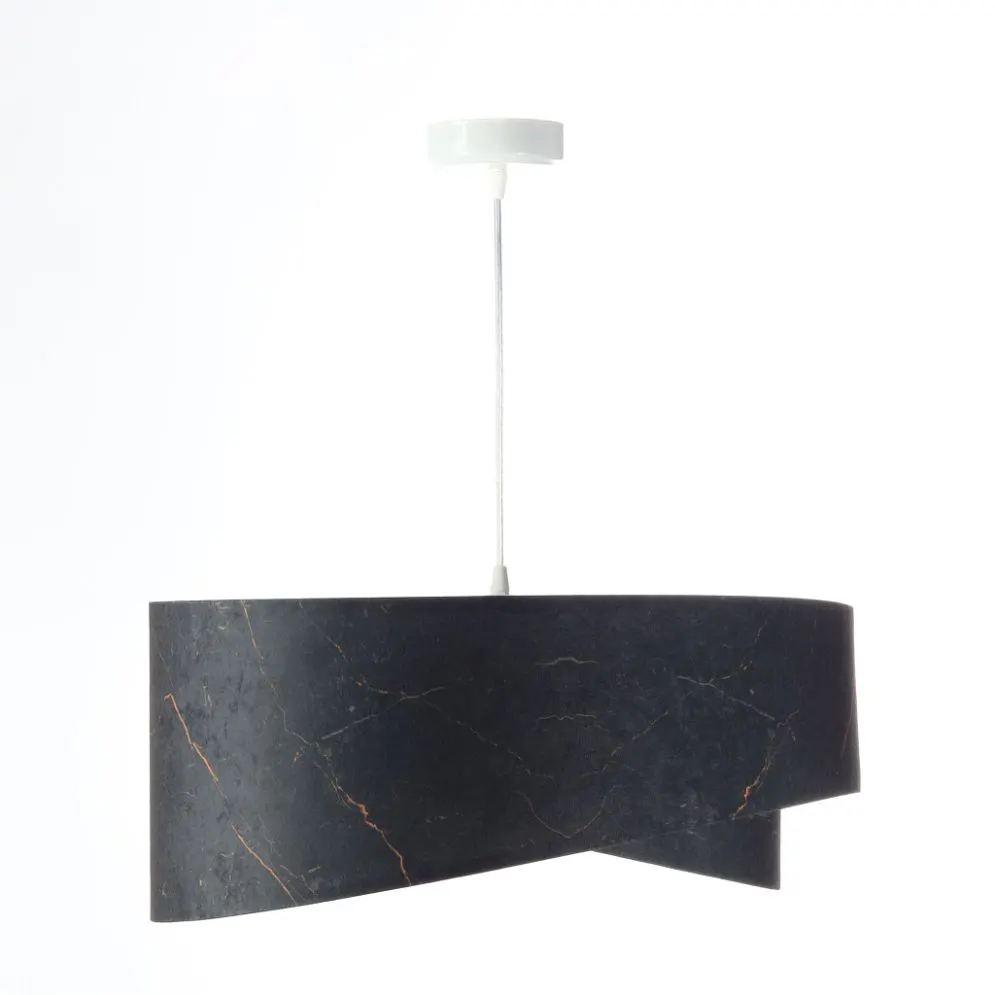 Lampa wisząca BLACK MARBLE czarna/srebrna asymetryczna aksamitna | MIRAT. w stylu  kolekcja