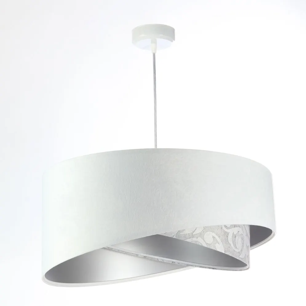 Lampa wisząca ALBIT biała/srebrna nowoczesna asymetryczna | MIRAT. w stylu  kolekcja