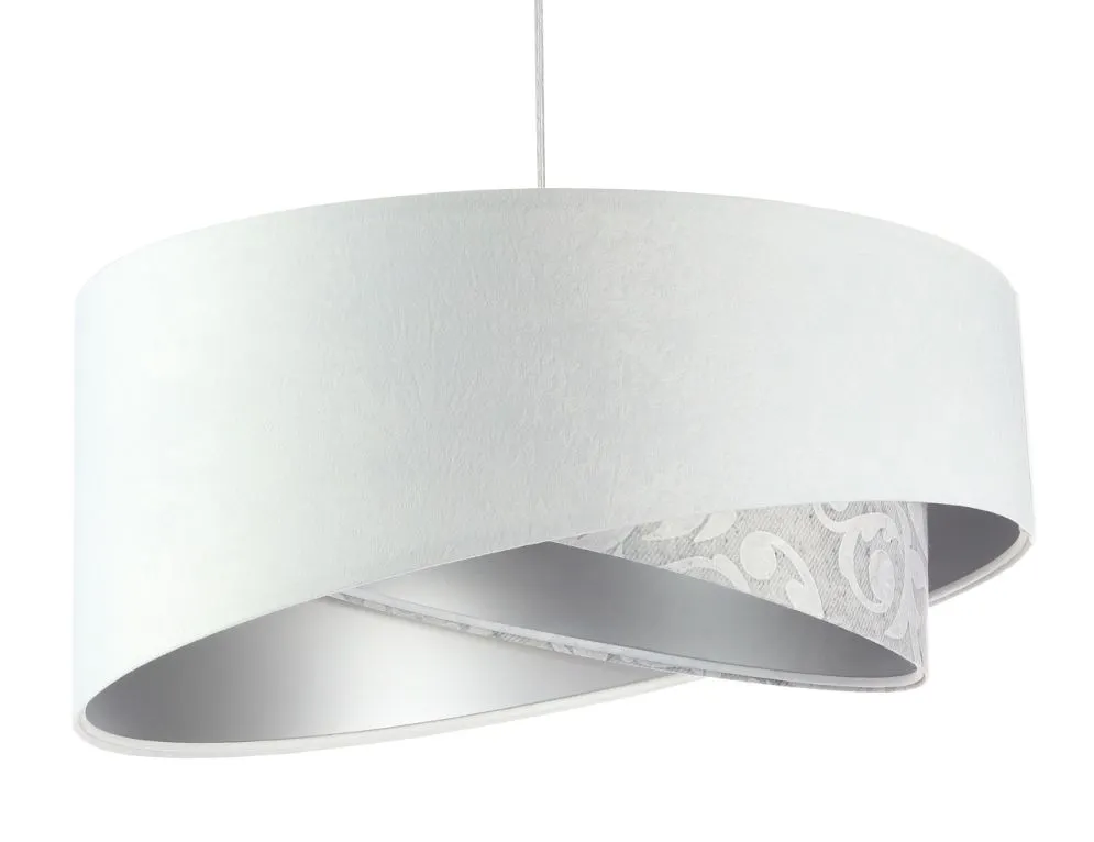 Lampa wisząca ALBIT biała/srebrna nowoczesna asymetryczna | MIRAT. w stylu  kolekcja