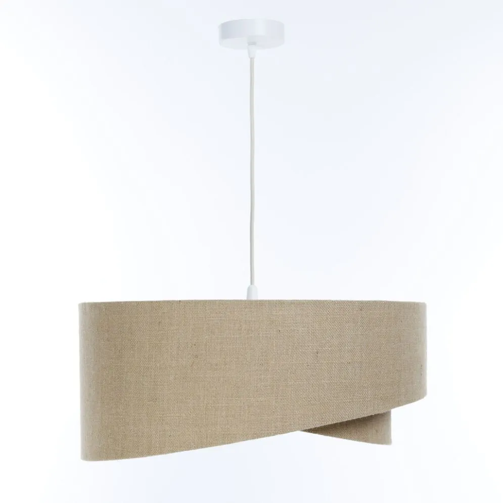 Lampa wisząca BOHO-CHIC JUTA 50 cm naturalna/beżowa asymetryczna I sklep meblowy MIRAT.