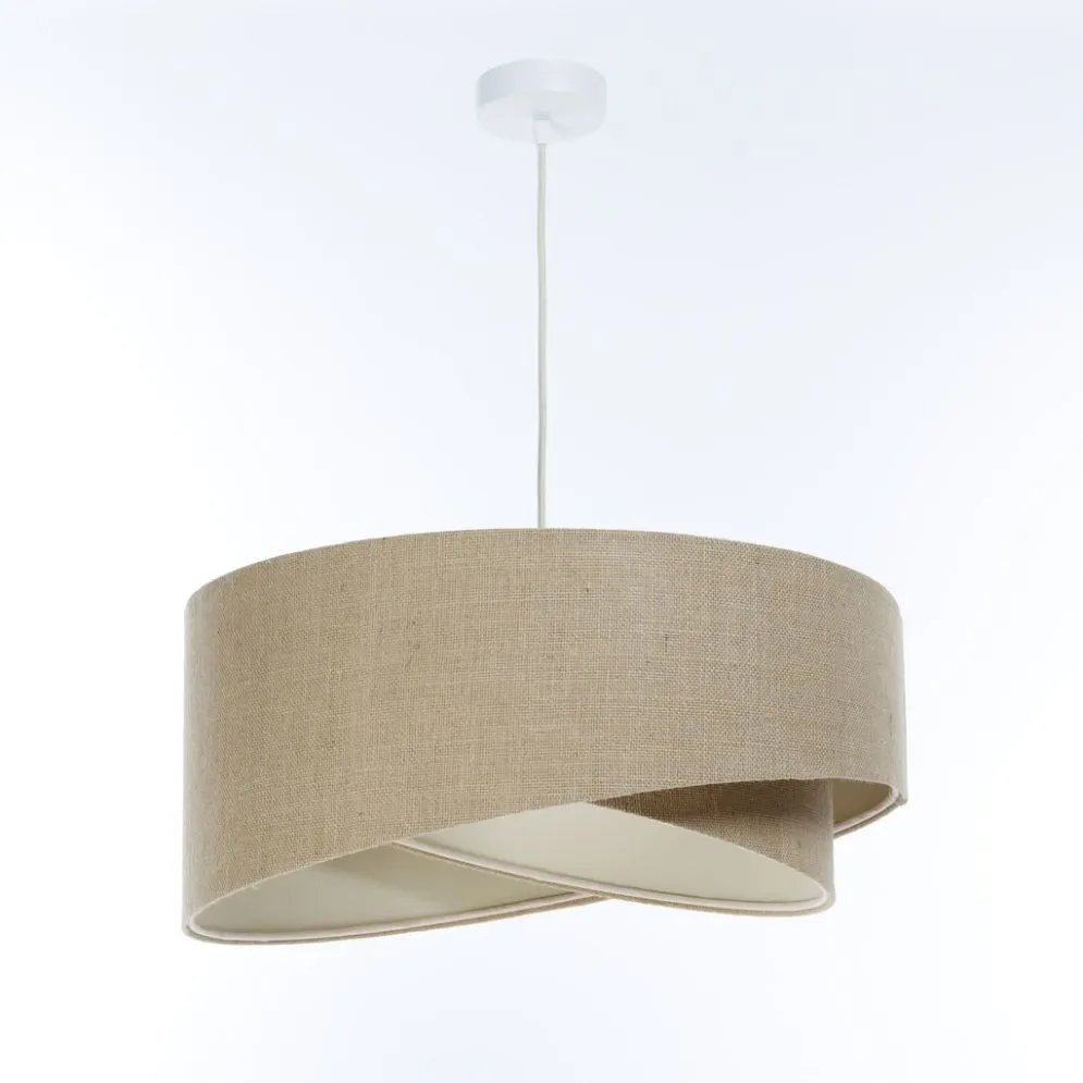 Lampa wisząca BOHO-CHIC JUTA 50 cm naturalna/beżowa asymetryczna I sklep meblowy MIRAT.
