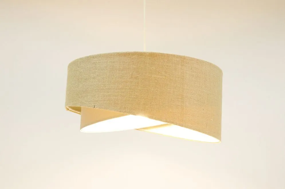 Okrągła lampa wisząca BOHO-CHIC JUTA 50 cm naturalna/szara I sklep meblowy MIRAT.
