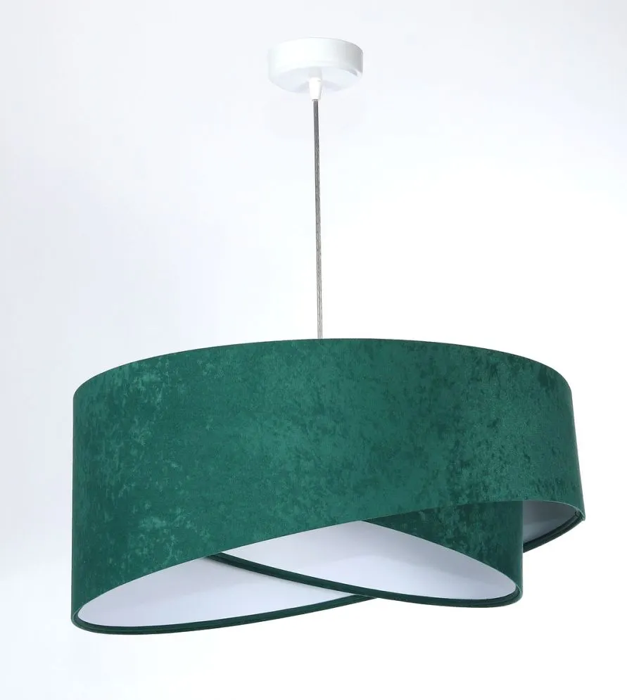Lampa wisząca GEMSTONE zielona/biała asymetryczna welurowa | MIRAT. w stylu  kolekcja