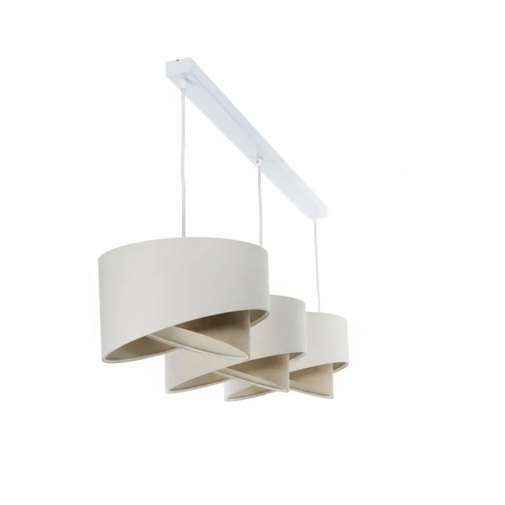 Lampa wisząca na listwie BOHO-CHIC JUTA L3 kremowa/beżowa I sklep meblowy MIRAT.
