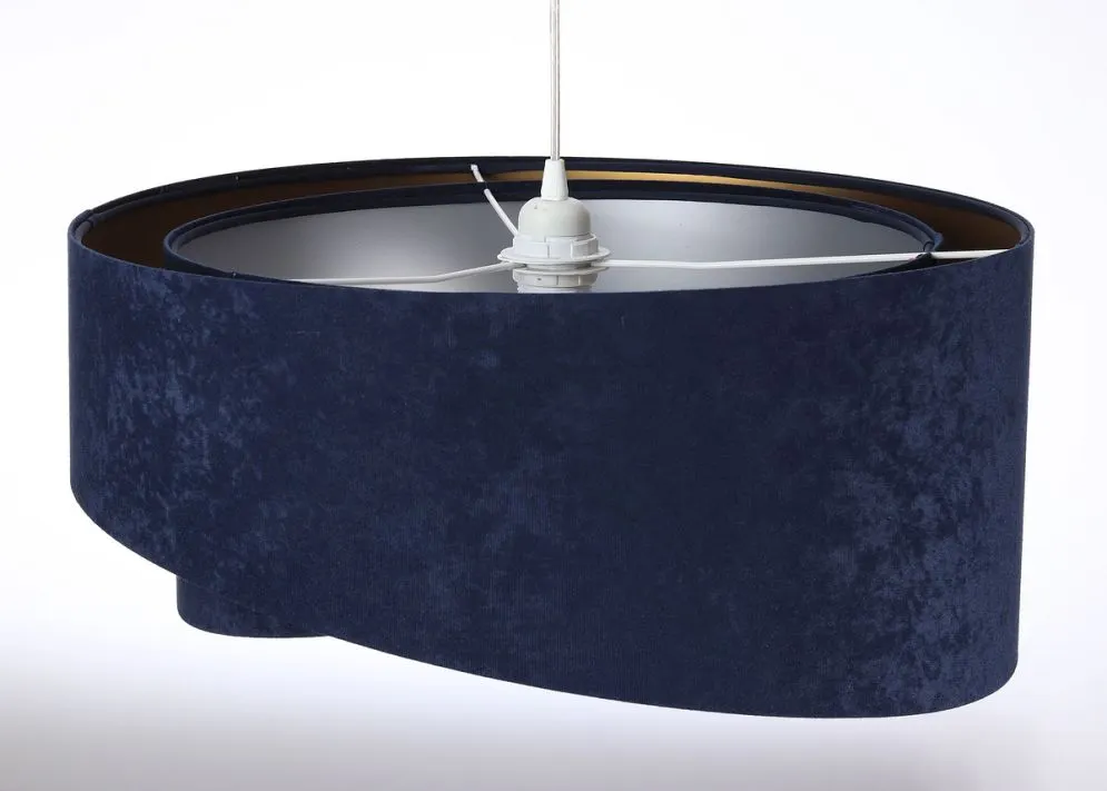 Lampa wisząca AGAU granatowa welurowa do salonu | MIRAT. w stylu kolekcja