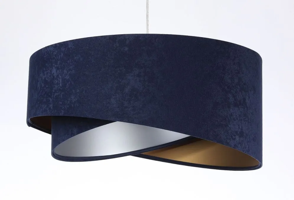 Lampa wisząca AGAU granatowa welurowa do salonu | MIRAT. w stylu kolekcja