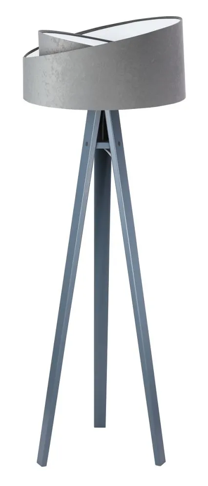 Lampa stojąca GEMSTONE szara/biała/szara z włącznikiem nożnym | MIRAT.