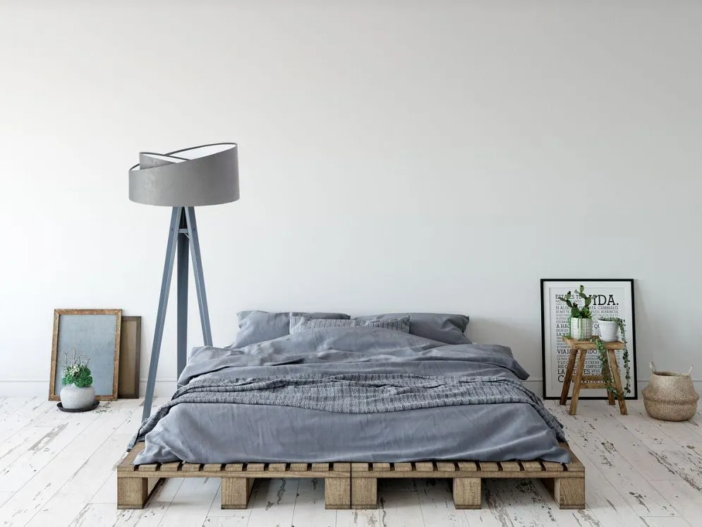 Lampa stojąca GEMSTONE szara/biała/szara z włącznikiem nożnym | MIRAT.