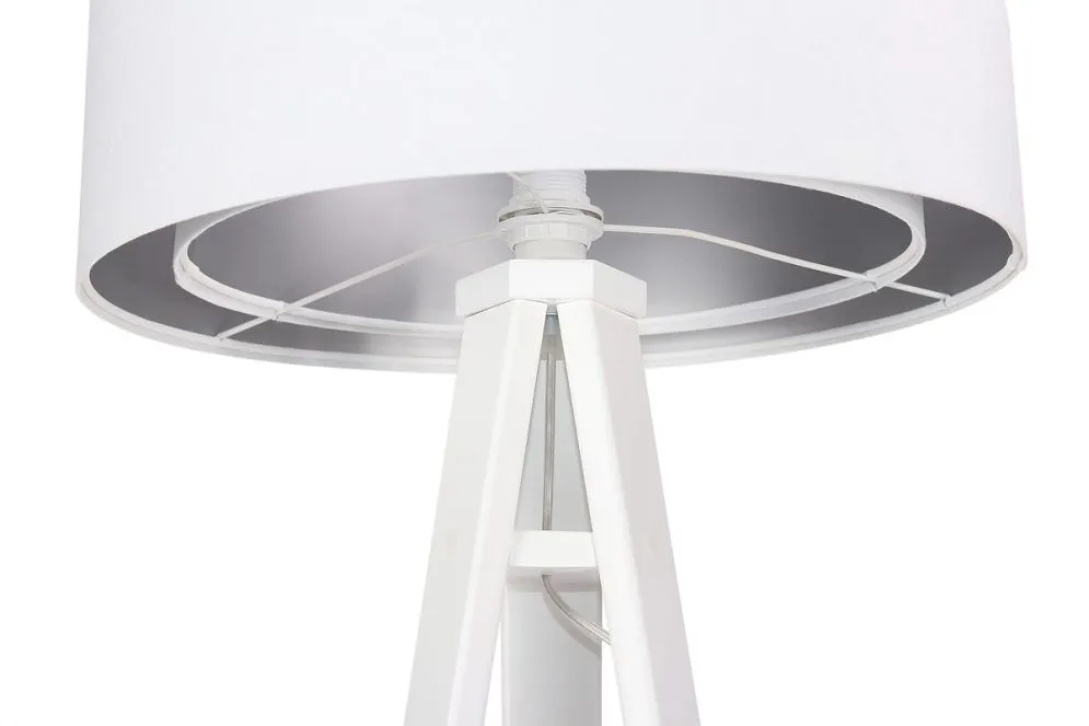 Lampa stojąca GEMSTONE biała/srebrna asymetryczna do sypialni | MIRAT. w stylu kolekcja