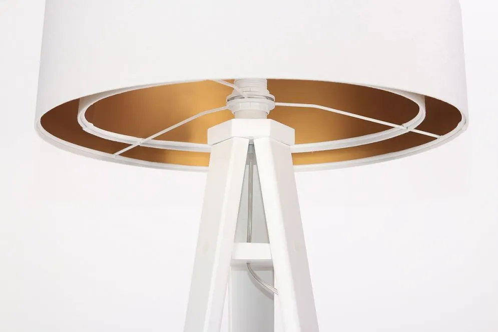 Lampa stojąca GEMSTONE biała/złota w stylu glamour | MIRAT. w stylu  kolekcja