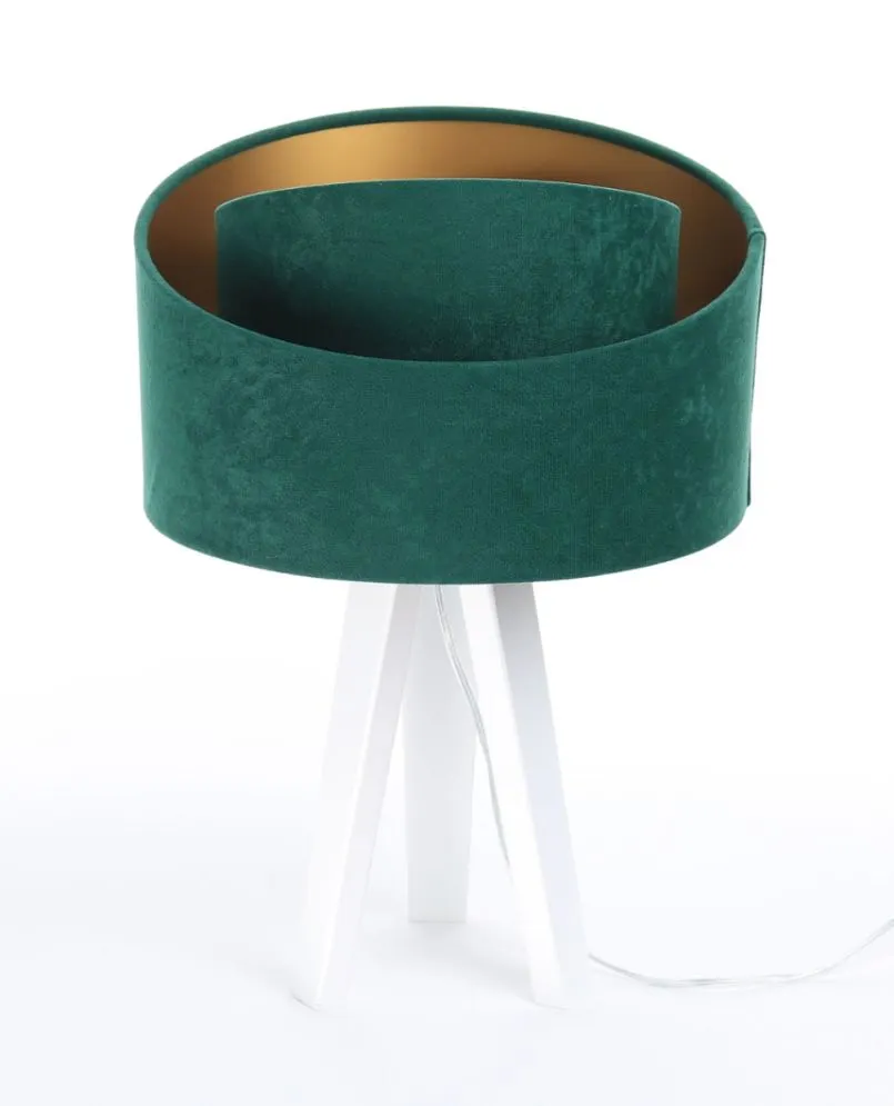 Lampa stołowa GEMSTONE zielona/złota/biała do sypialni | MIRAT. w stylu kolekcja