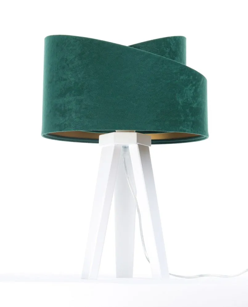 Lampa stołowa GEMSTONE zielona/złota/biała do sypialni | MIRAT. w stylu kolekcja