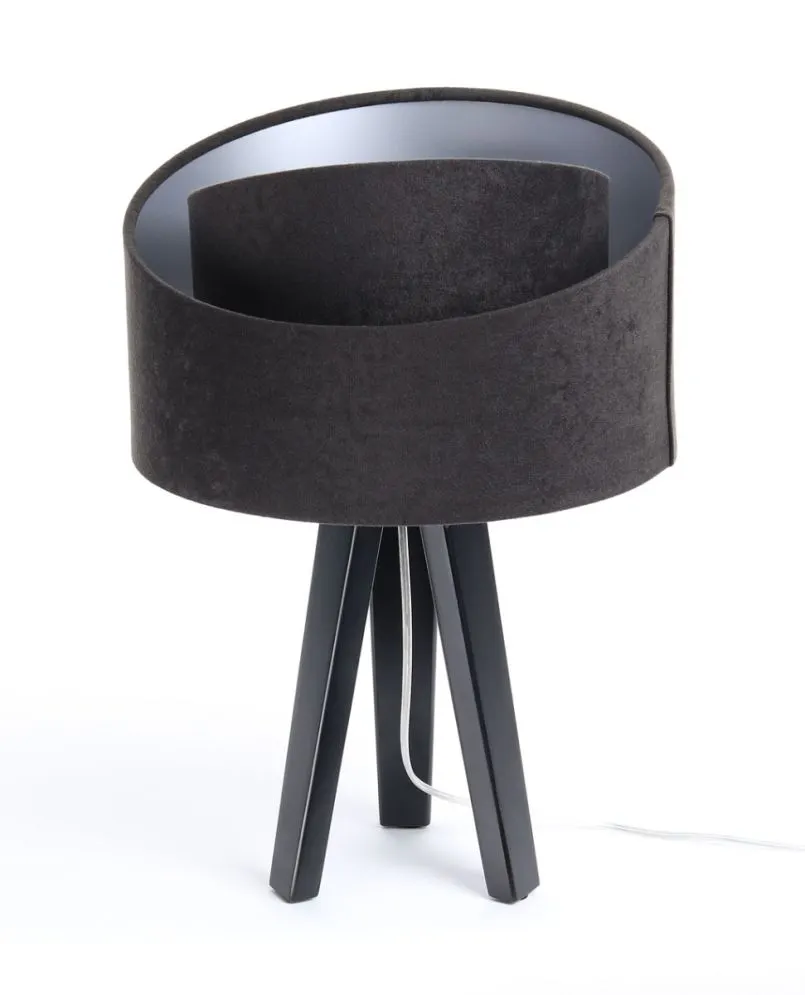 Lampa stołowa GEMSTONE czarna/srebrna/czarna welurowa | MIRAT. w stylu kolekcja
