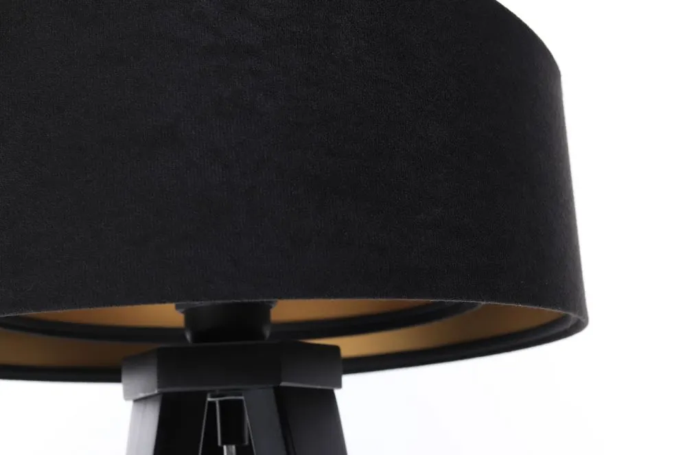 Lampa stołowa GEMSTONE czarna/złota/czarna asymetryczna mała | MIRAT.