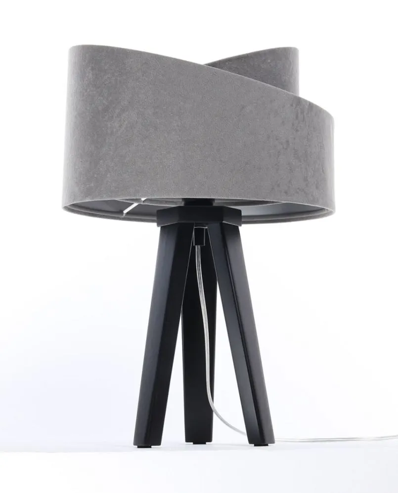 Lampa stołowa GEMSTONE szara/srebrna/czarna asymetryczna polskiej produkcji | MIRAT.