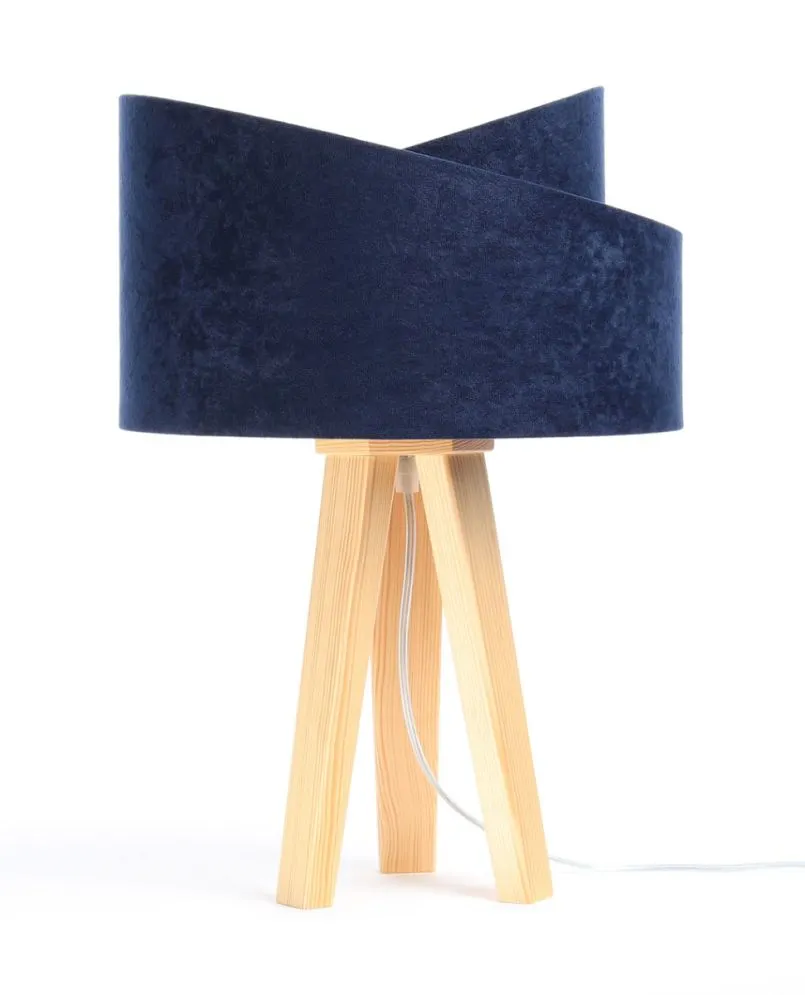 Lampa stołowa GEMSTONE granatowa/złota/sosna mała | MIRAT.