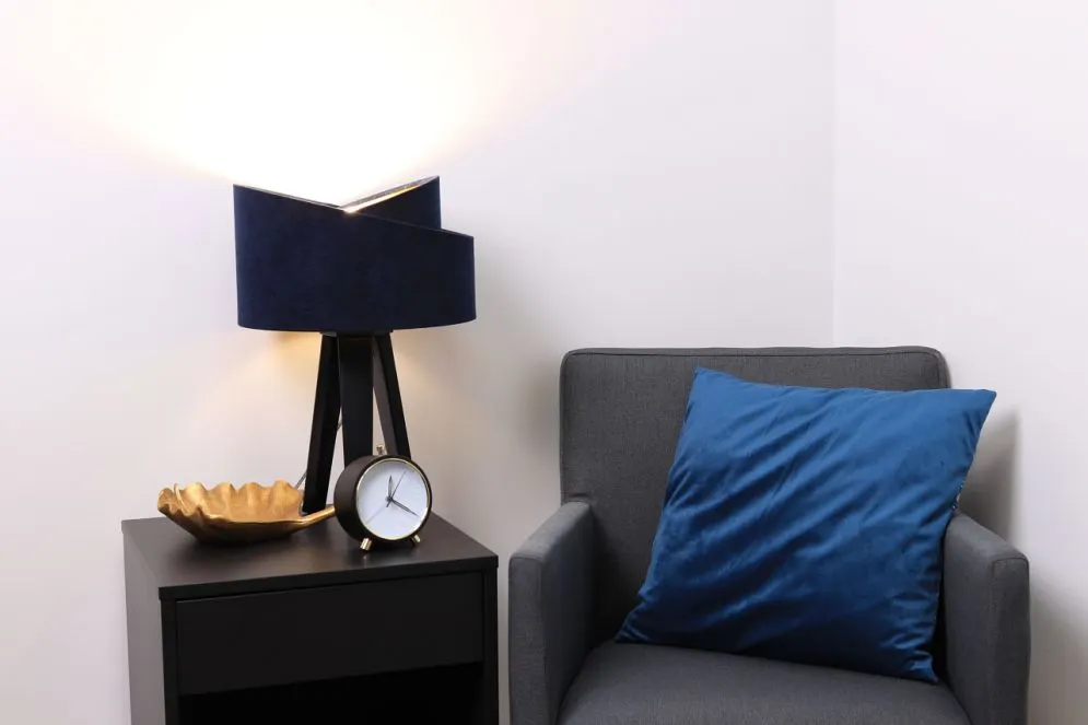 Lampa stołowa GEMSTONE granatowa/złota/czarna nowoczesna | MIRAT.