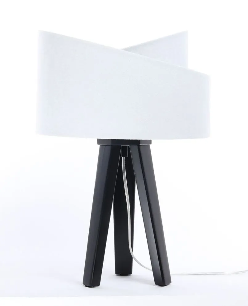 Lampa stołowa GEMSTONE biała/srebrna/czarna na szafkę | MIRAT.
