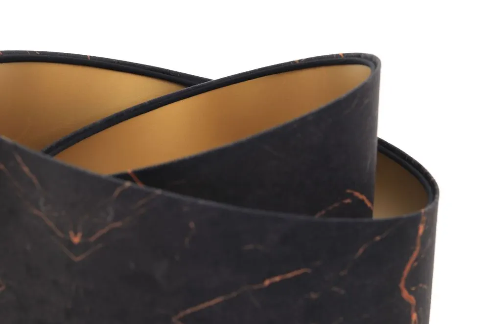 Lampa stołowa BLACK MARBLE czarna/złota/sosna welurowa | MIRAT.