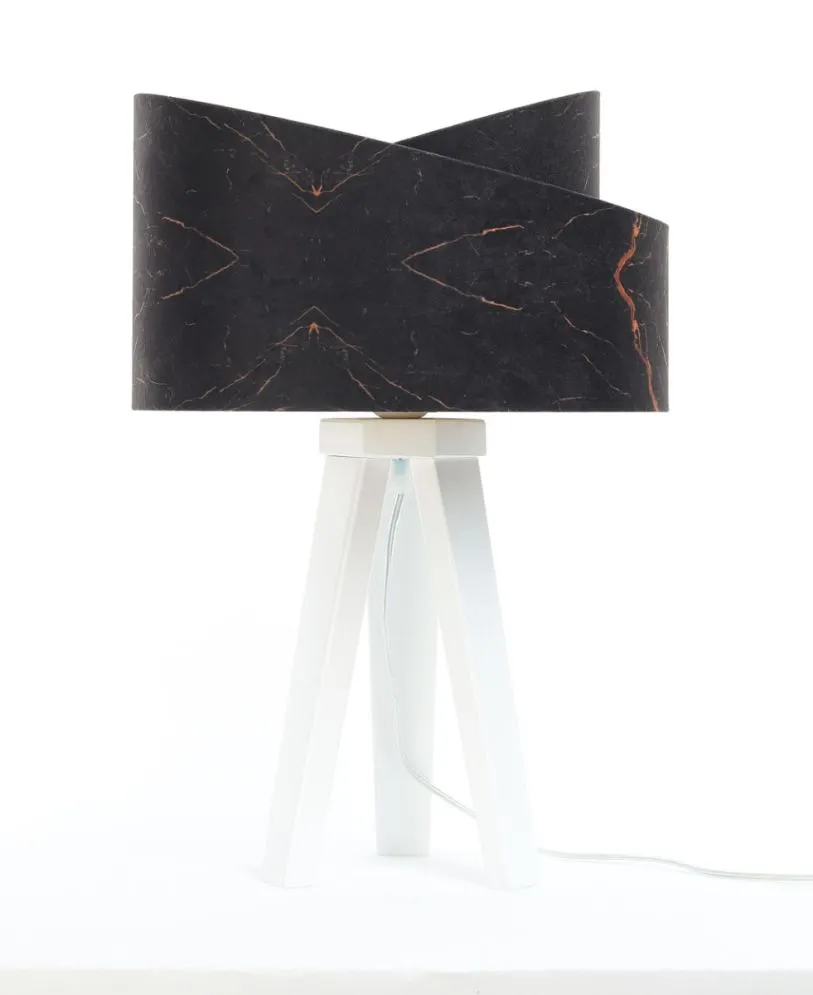 Lampa stołowa BLACK MARBLE czarna/złota/biała polskiej produkcji | MIRAT.