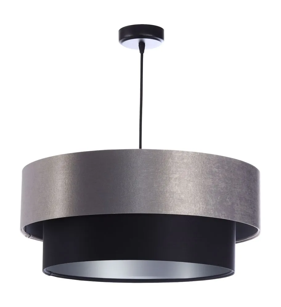 Lampa wisząca DOUBLE 40 czarna/szara podwójna satynowa | MIRAT. w stylu kolekcja