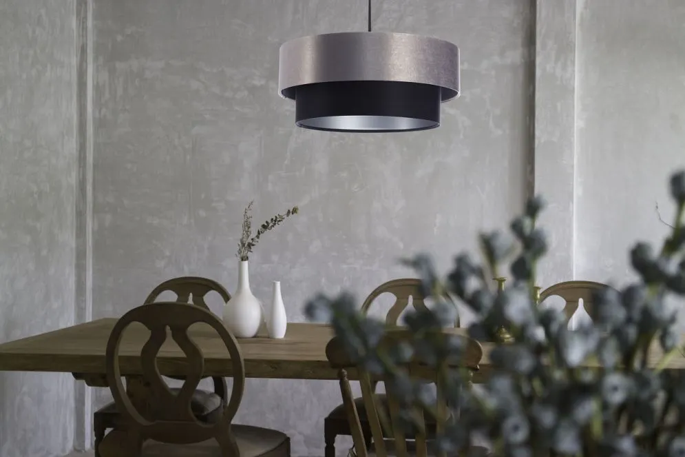 Lampa wisząca DOUBLE 50 czarna/szara symetryczna nad stół | MIRAT. w stylu kolekcja
