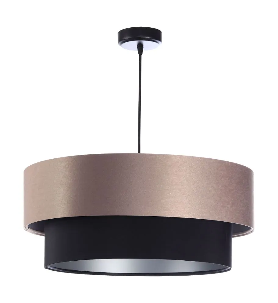 Lampa wisząca DOUBLE 40 czarna/beżowa satynowa nad stół | MIRAT. w stylu kolekcja