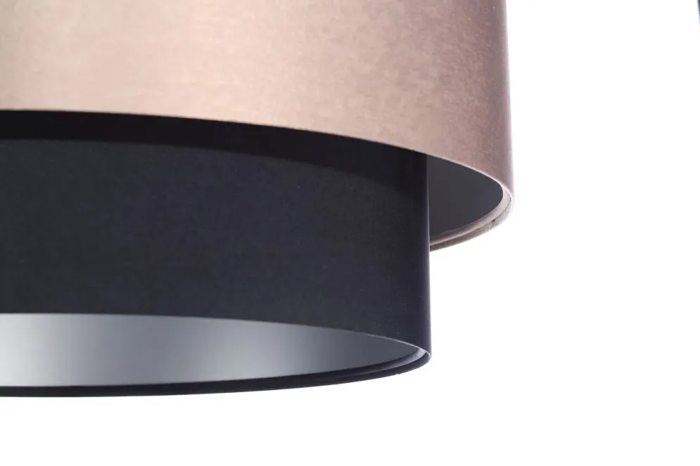 Lampa wisząca DOUBLE 40 czarna/beżowa satynowa nad stół | MIRAT. w stylu kolekcja