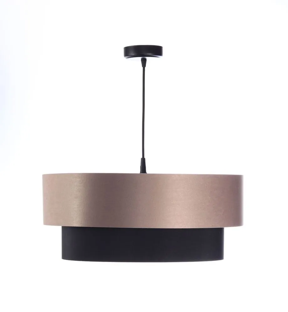 Lampa wisząca DOUBLE 50 czarna/beżowa polskiej produkcji do jadalni | MIRAT. w stylu kolekcja