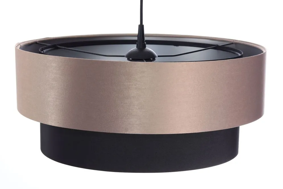 Lampa wisząca DOUBLE 50 czarna/beżowa polskiej produkcji do jadalni | MIRAT. w stylu kolekcja