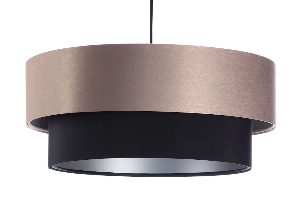 Lampa wisząca DOUBLE 60 czarna/beżowa podwójna walec | MIRAT. w stylu kolekcja