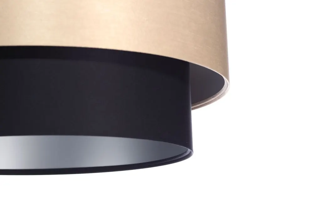 Lampa wisząca DOUBLE 60 czarna/kremowa z podwójnym abażurem | MIRAT. w stylu kolekcja