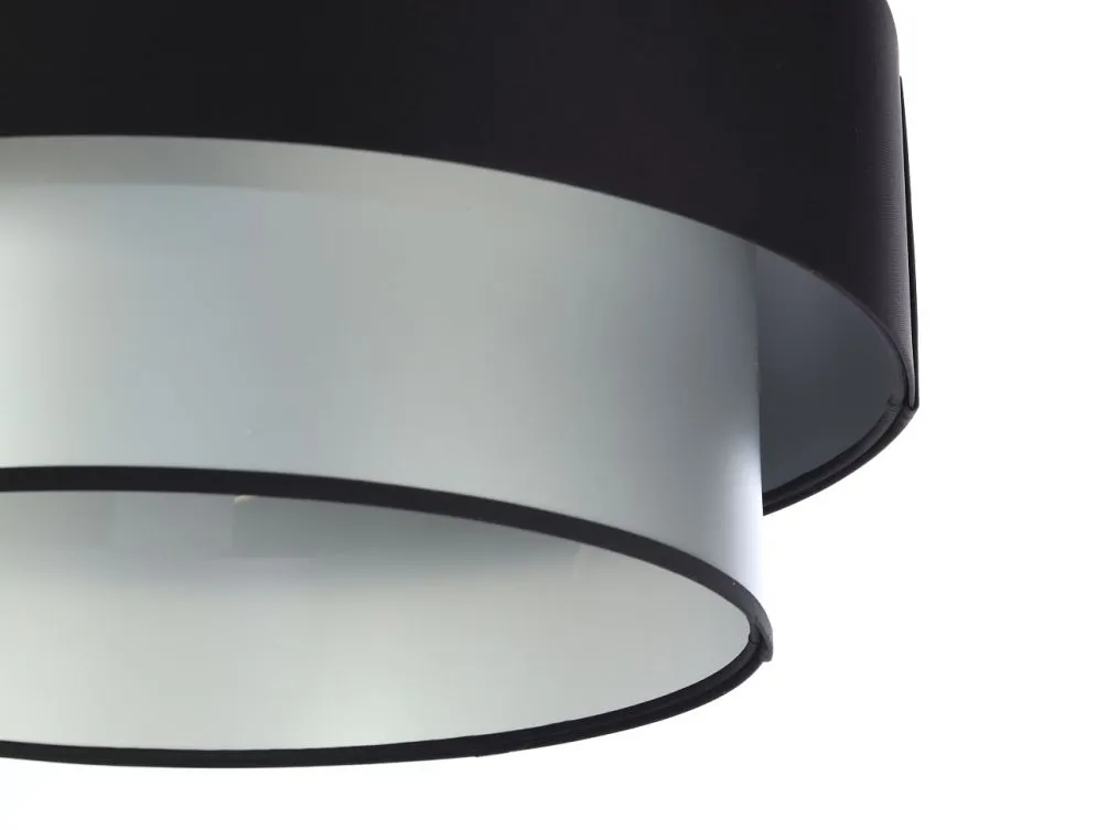 Lampa wisząca DOUBLE BLACK 50 srebrna/czarna w stylu glamour | MIRAT. w stylu kolekcja