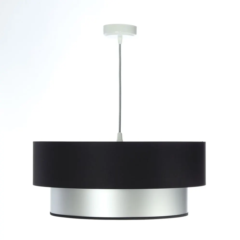 Lampa wisząca DOUBLE BLACK 40 srebrna/czarna elegancka dwukolorowa | MIRAT. w stylu  kolekcja