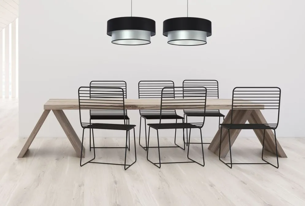 Lampa wisząca DOUBLE BLACK 50 srebrna/czarna w stylu glamour | MIRAT. w stylu kolekcja