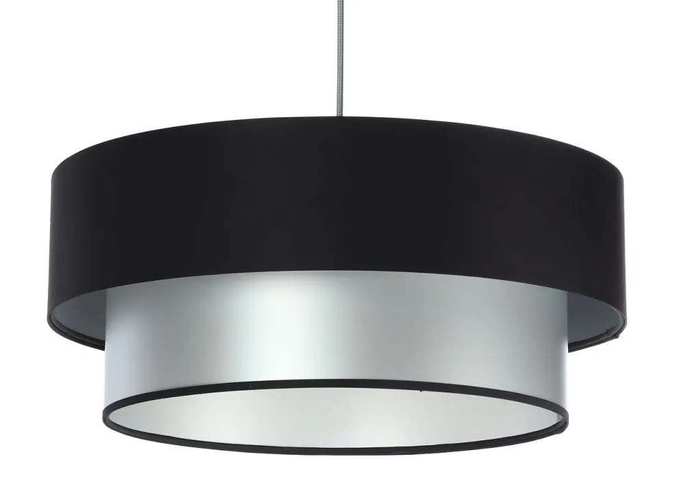 Lampa wisząca DOUBLE BLACK 40 srebrna/czarna elegancka dwukolorowa | MIRAT. w stylu  kolekcja