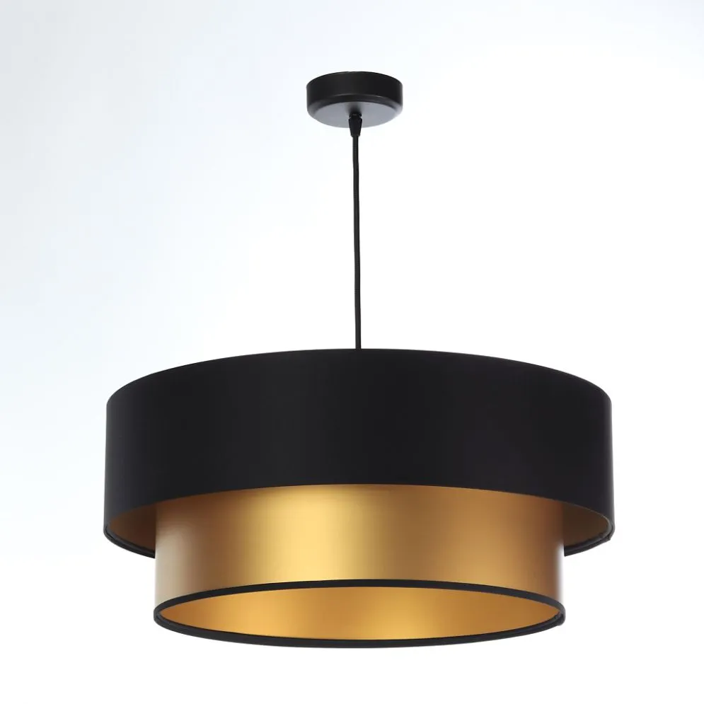Lampa wisząca DOUBLE BLACK 60 złota/czarna nad stół ręcznie robiona | MIRAT. w stylu kolekcja