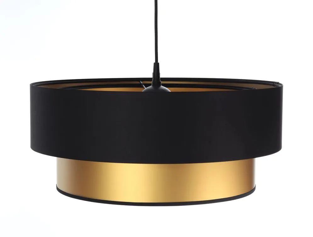 Lampa wisząca DOUBLE BLACK 60 złota/czarna nad stół ręcznie robiona | MIRAT. w stylu kolekcja
