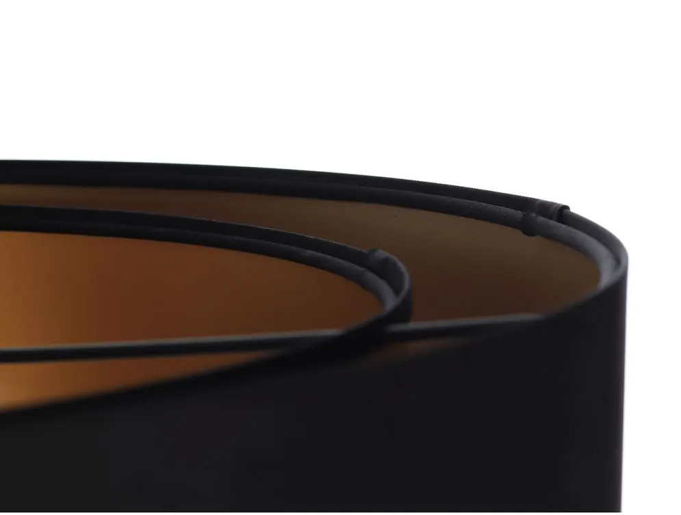 Lampa wisząca DOUBLE BLACK 50 złota/czarna satynowy abażur do jadalni | MIRAT. w stylu kolekcja