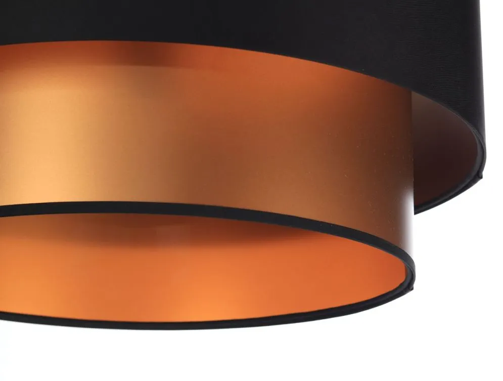 Lampa wisząca DOUBLE BLACK 40 miedziana/czarna w stylu glamour | MIRAT. w stylu  kolekcja