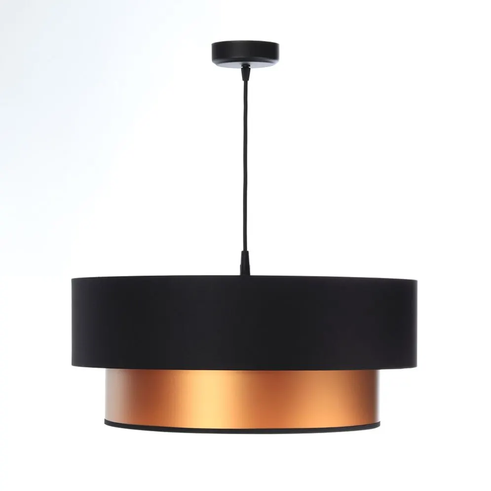 Lampa wisząca DOUBLE BLACK 50 miedziana/czarna nad stół | MIRAT. w stylu kolekcja