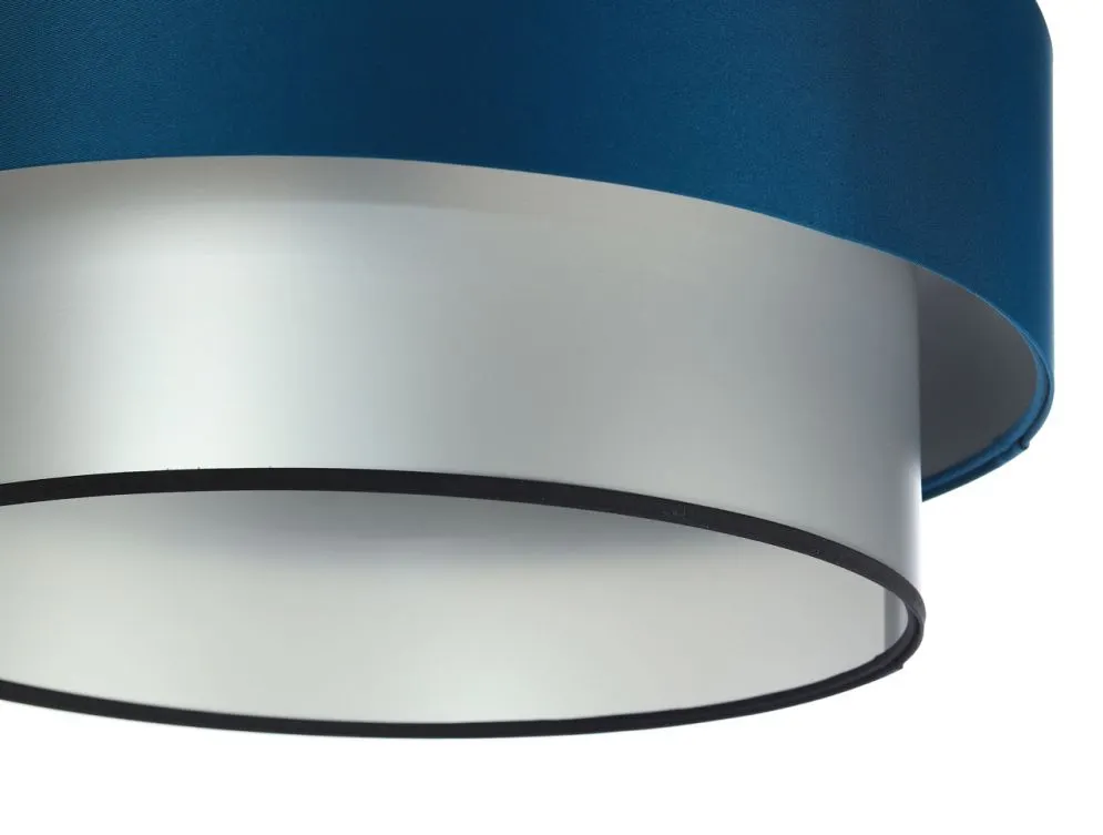 Lampa wisząca DOUBLE BLUE 50 granatowa/srebrna z podwójnym abażurem | MIRAT. w stylu  kolekcja