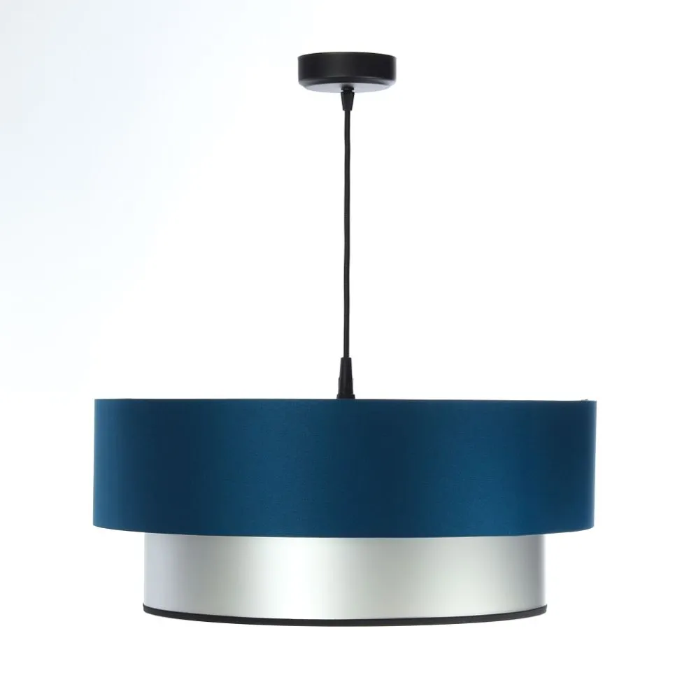 Lampa wisząca DOUBLE BLUE 60 granatowa/srebrna nad stół | MIRAT. w stylu  kolekcja