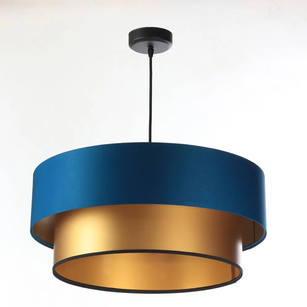 Lampa wisząca DOUBLE BLUE 40 granatowa/złota w stylu glamour | MIRAT. w stylu kolekcja