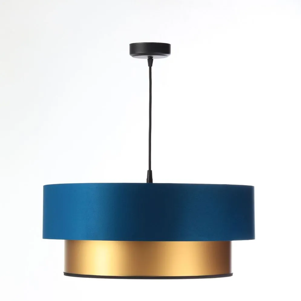 Lampa wisząca DOUBLE BLUE 50 granatowa/złota nad stół | MIRAT. w stylu kolekcja